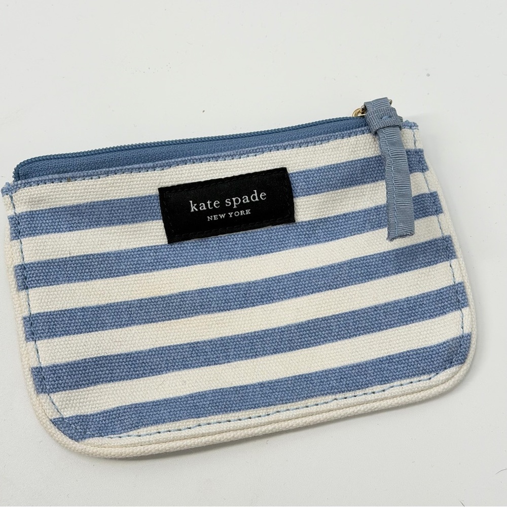 Kate Spade Blue and White Striped Wallet